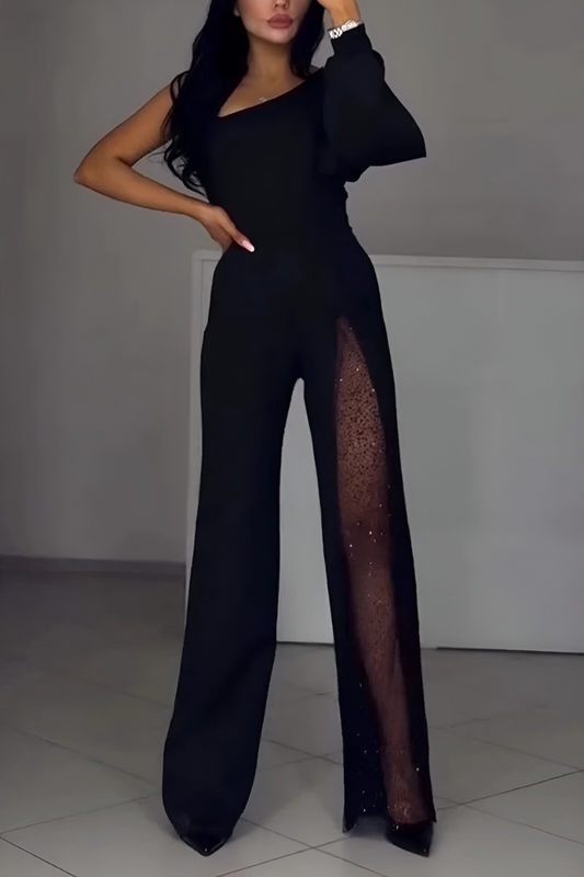 Mono de una sola manga con brillo, elegante y perfecto para destacar en cualquier evento