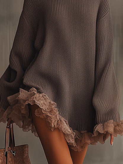 Belén | Vestido de punto con volantes — suave, cálido y romántico.