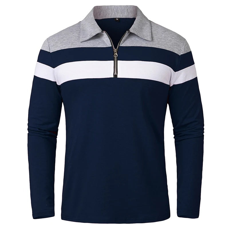 Elegante jersey de rayas con cremallera